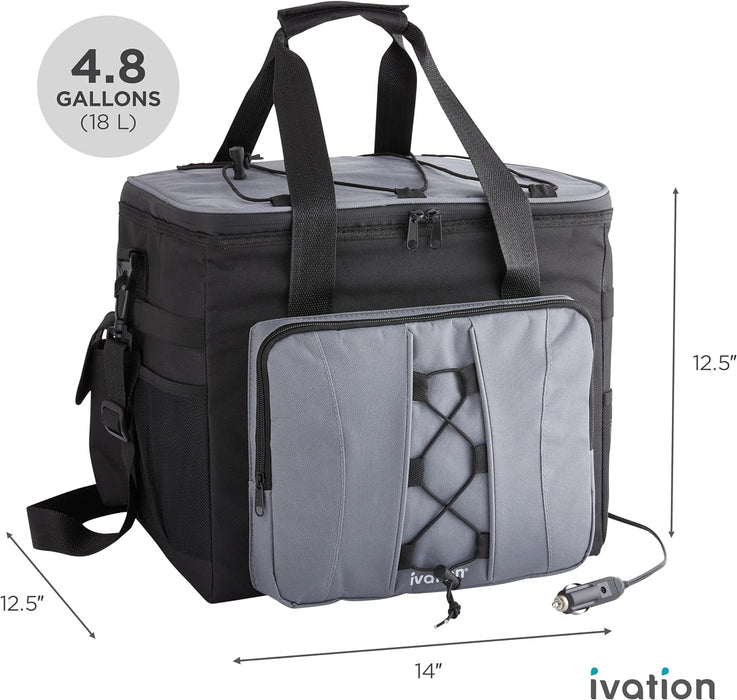 Electric Cooler Bag, 18 L Portable Thermoelectric 12 Volt Cooler with Shoulder Strap