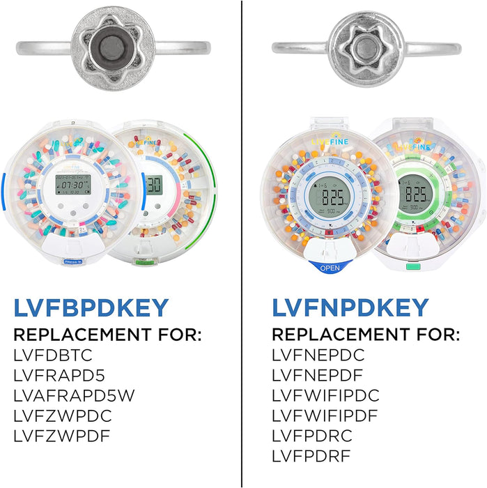 Replacement Key for LVFNEPDC LVFNEPDF LVFWIFIPDC LVFWIFIPDF LiveFine Pill Dispensers