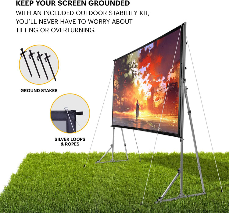Front And Rear Projection KODAK 150” Dual Projector Screen, Fast Fold Gray Front & Rear Projecti ...