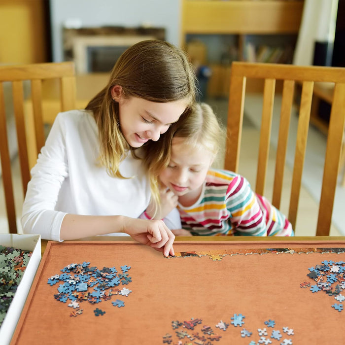 1,000-Pieces Puzzle Board, 22 x 30”, Portable Jigsaw Puzzle Table W/Non-Slip Felt Surface
