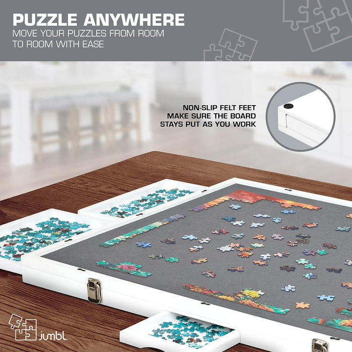 1000-Piece Puzzle Board - 23 x 31" Tilting Puzzle Board with Felt Surface & 6 Drawers