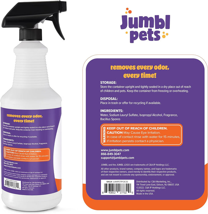 32oz Pet Stain & Odor Eliminator - Unscented Enzyme Cleaner Spray for Urine & Feces