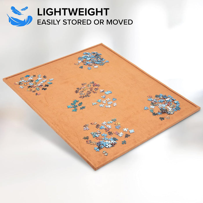 1,500-Pieces Puzzle Board, 25 x 35" Portable Jigsaw Puzzle Table W/Non-Slip Felt Surface