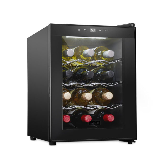 12 Bottle Thermoelectric Wine Cooler, Quiet & Compact Freestanding Wine Fridge