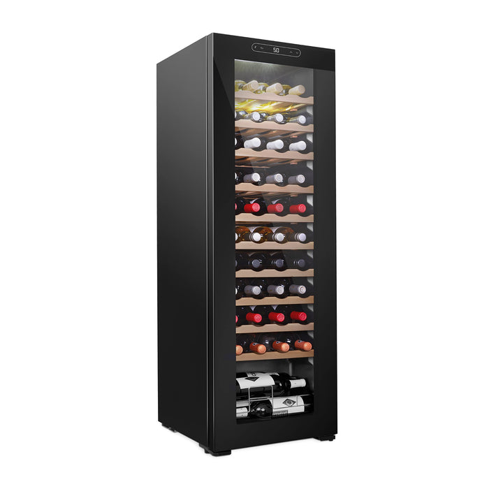 44 Bottle Compressor Wine Refrigerator, Large Freestanding Wine Cooler - Black