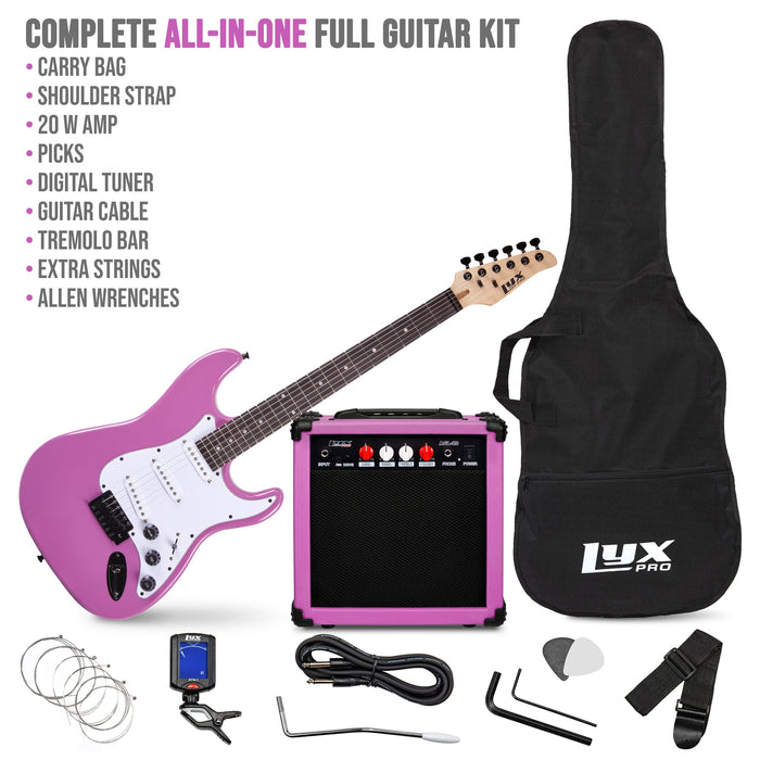 Electric Guitar Kit, 39” Electric Guitar with Amp & Accessories, Retro Purple