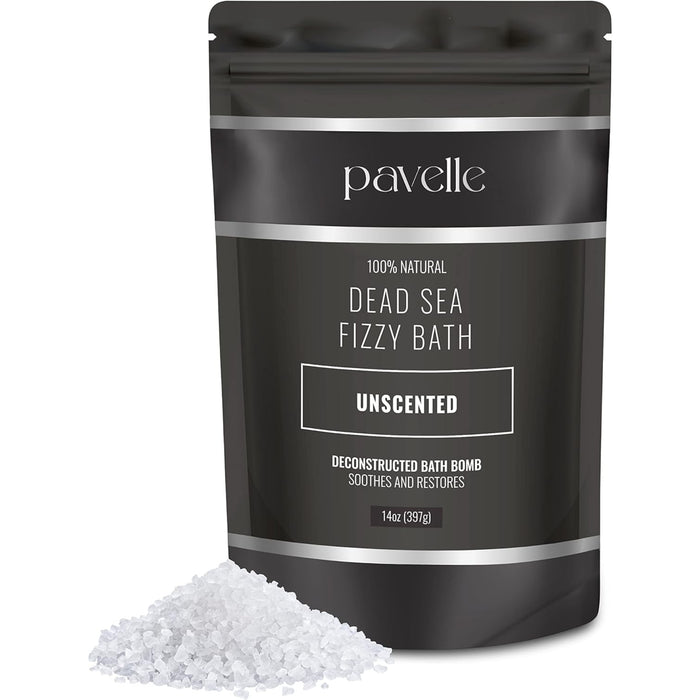 Dead Sea Fizzy Bath, 100% Natural Bath Bomb Flakes & Calming Powder Soak - 14oz.