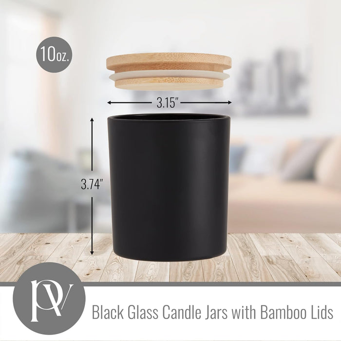 10 oz. Glass Candle Jars with Lids, Candle Jars for Making Candles - 12 Pcs