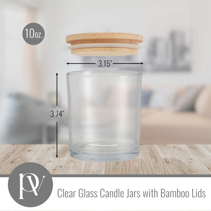 10 oz. Glass Candle Jars with Lids, Candle Jars for Making Candles - 12 Pcs