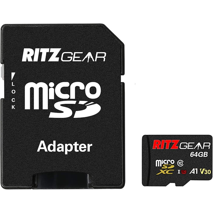 64GB Micro SD Card, microSDXC HD & 4K UHD, UHS-I, U3, A1 Memory Card & Adapter