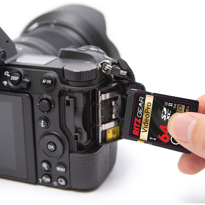 High-Speed SDXC UHS-II SD Card, C10, U3, V90, HD & 8K, for DSLR Video Cameras