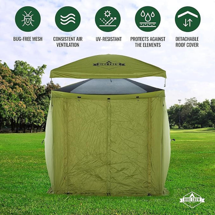 6.5’ x 6.5’ Enclosed Waterproof Pop Up Gazebo Tent w/Floor & More