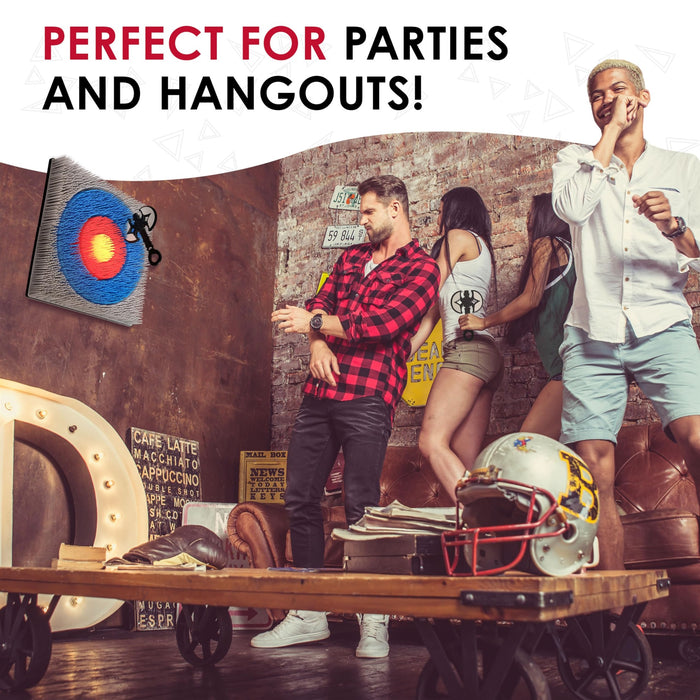 Jumbl Wall-Mounted Axe Throwing Game, Indoor Foam Axe Set with Bristle Target & Mount Kit