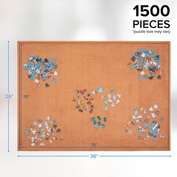 1,500-Pieces Puzzle Board, 25 x 35" Portable Jigsaw Puzzle Table W/Non-Slip Felt Surface