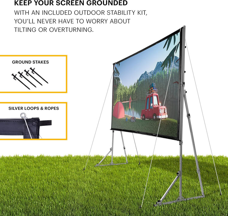 Kodak 150” Projector Screen with Stand - Fast Fold Front Projection Screen with Tripod & Case