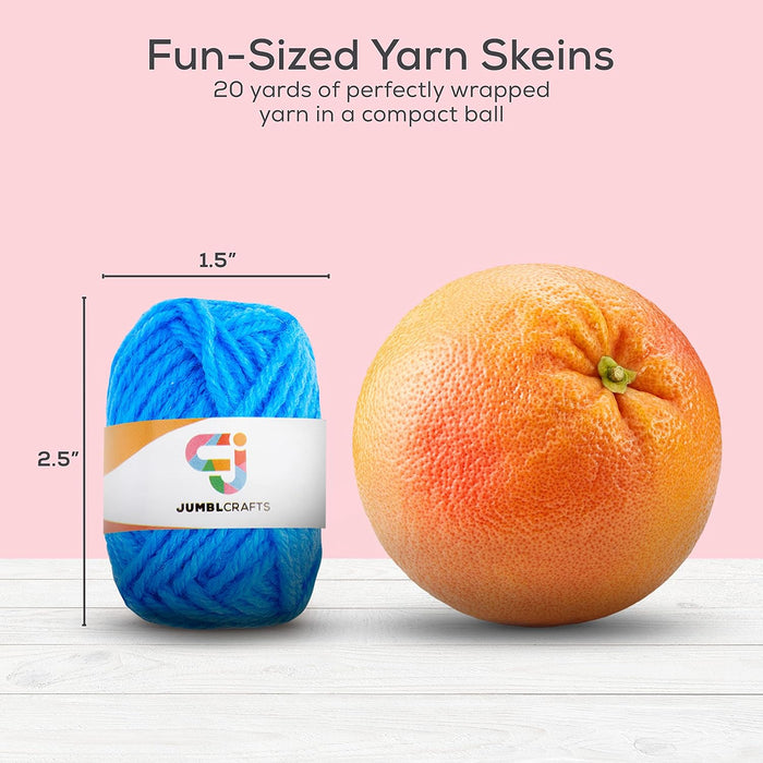 Mini 20ct Crochet Yarn Set, 100% Acrylic for Knitting & Crochet - 20 Vibrant Colors