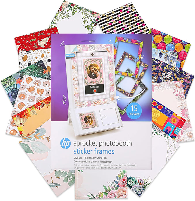 HP Decorative Stickers Frames, Custom Adhesive Frame Stickers Only for the HP Sprocket Photobooth
