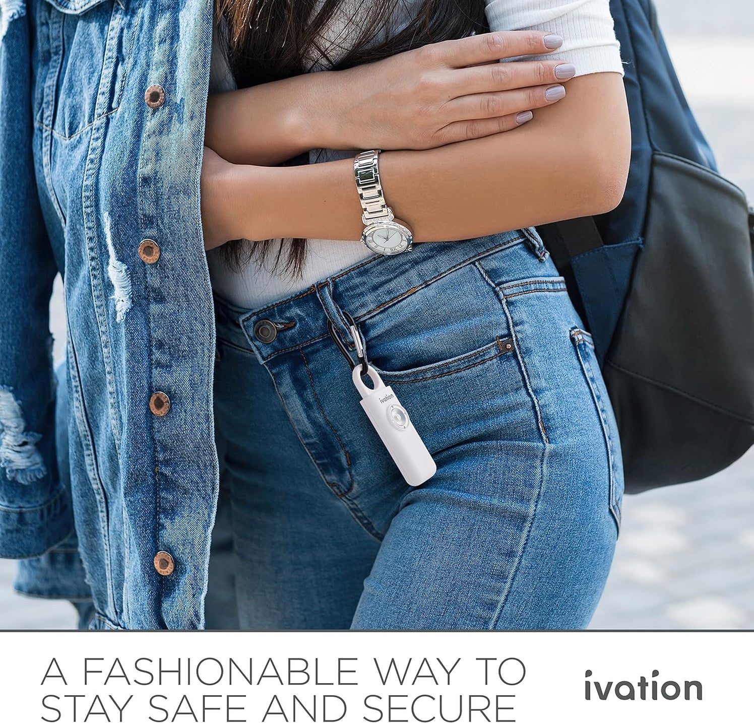 Ivation Personal SOS Keychain Alarm, Rechargeable Personal Alarm with ...