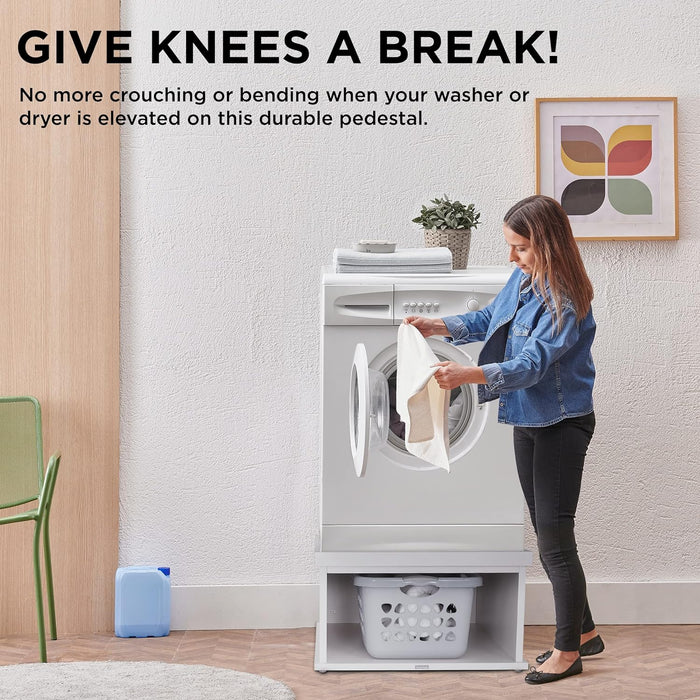 Wooden Laundry Pedestal for Washer & Dryer, 33.86" x 29.92" Universal Fit