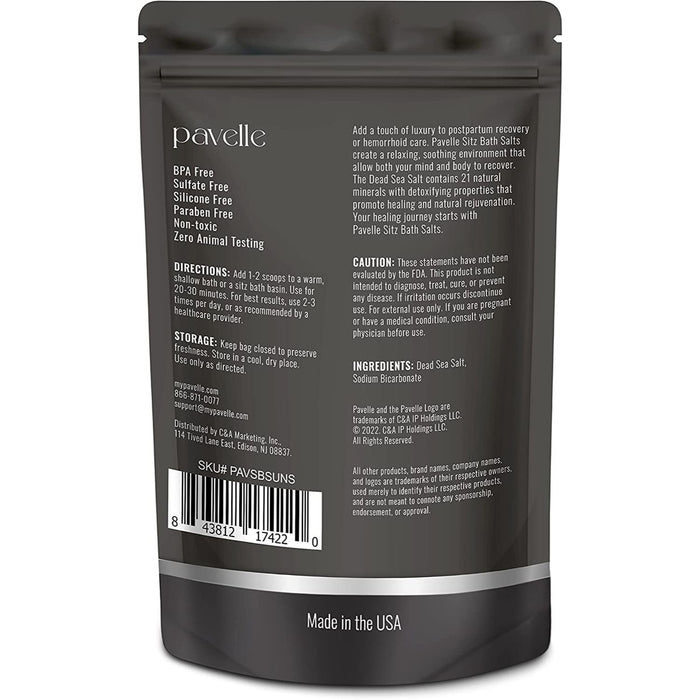 Pavelle 14oz Dead Sea Sitz Bath Salts, Sitz Bath Salt for Postpartum Recovery - Unscented