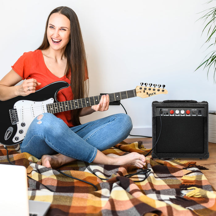 LyxPro Electric Guitar Amp - 20 Watt Guitar Amplifier with Built-in Speaker Headphone Jack, Black
