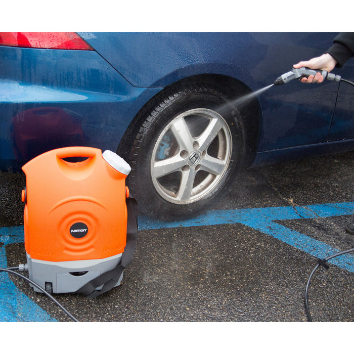 Ivation Multipurpose Portable Spray Washer - Rechargeable Portable Washer with 12V Plug & Wheels