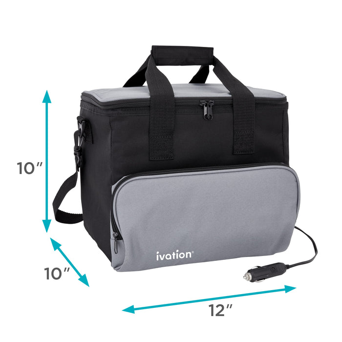Ivation Electric Cooler Bag, 15 L Portable Thermoelectric 12 Volt Cooler with Shoulder Strap