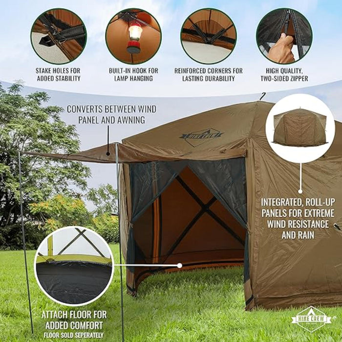 gazebo tent for camping Hike Crew 12' x 12' Pop Up Gazebo Tent, 6-Sided Outdoor Camping Canopy — SkyMall