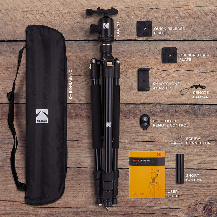 Kodak Photo Gear Premium Tripod + Monopod with 360° Ball Head 63ʺ/160 cm