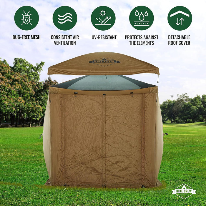 6.5’ x 6.5’ Enclosed Waterproof Pop Up Gazebo Tent w/Floor & More