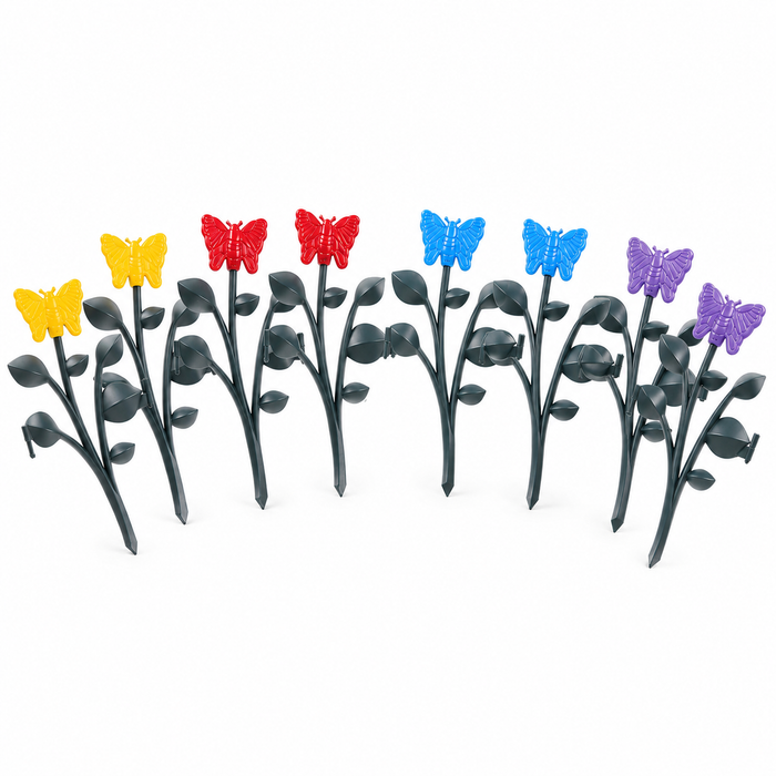 Decorative 8 Piece Butterfly Garden Border Stakes