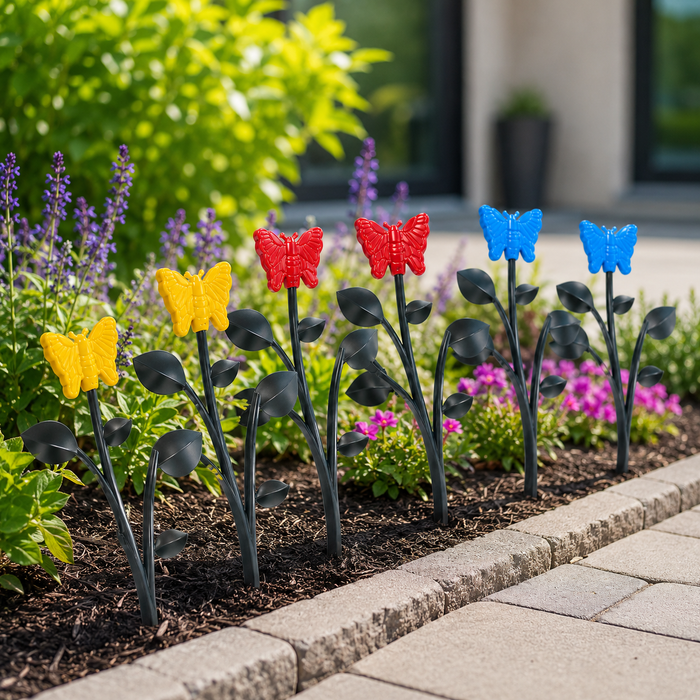 Decorative 8 Piece Butterfly Garden Border Stakes