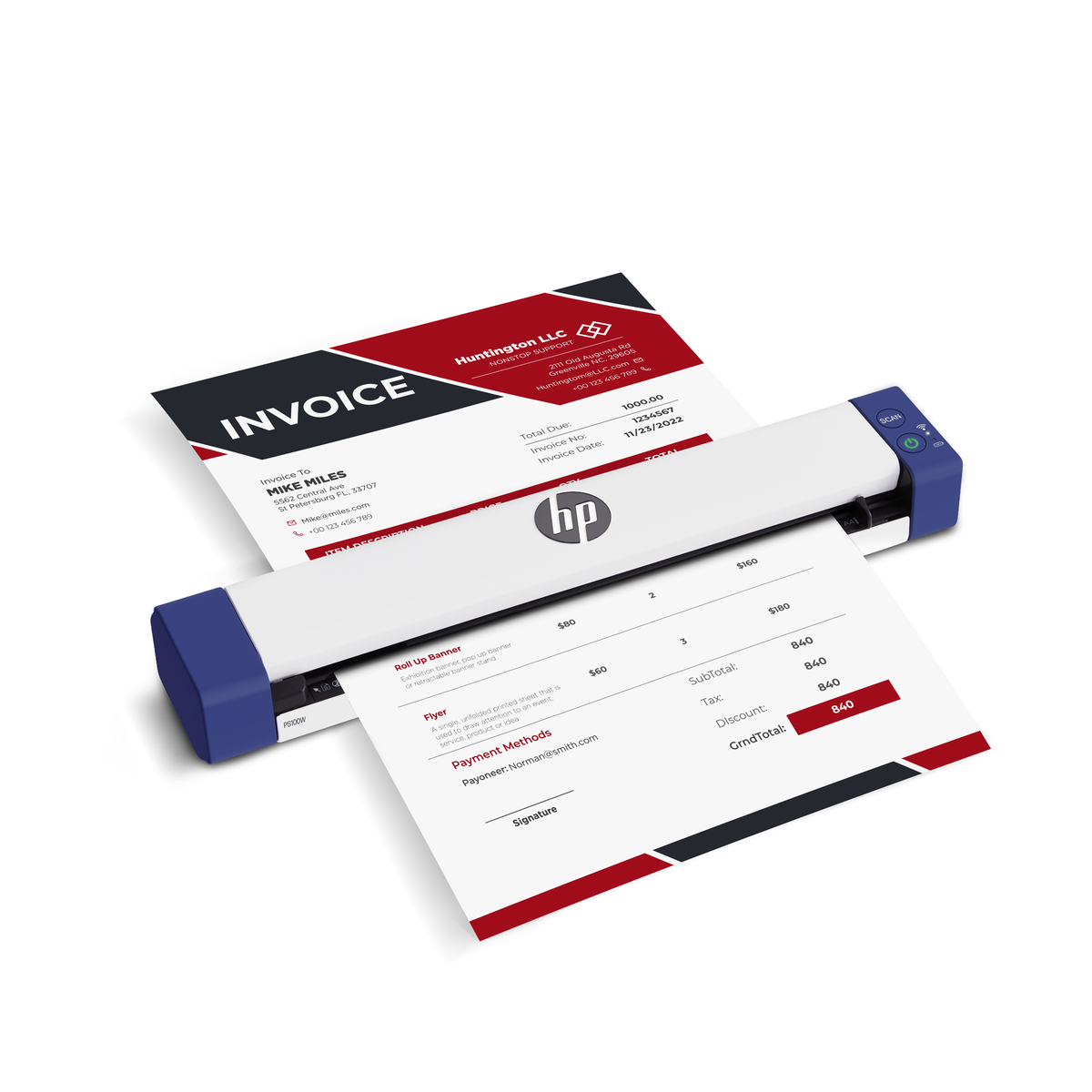Wireless One-Sided Mobile Document Scanner | HP WorkSolutions — SkyMall