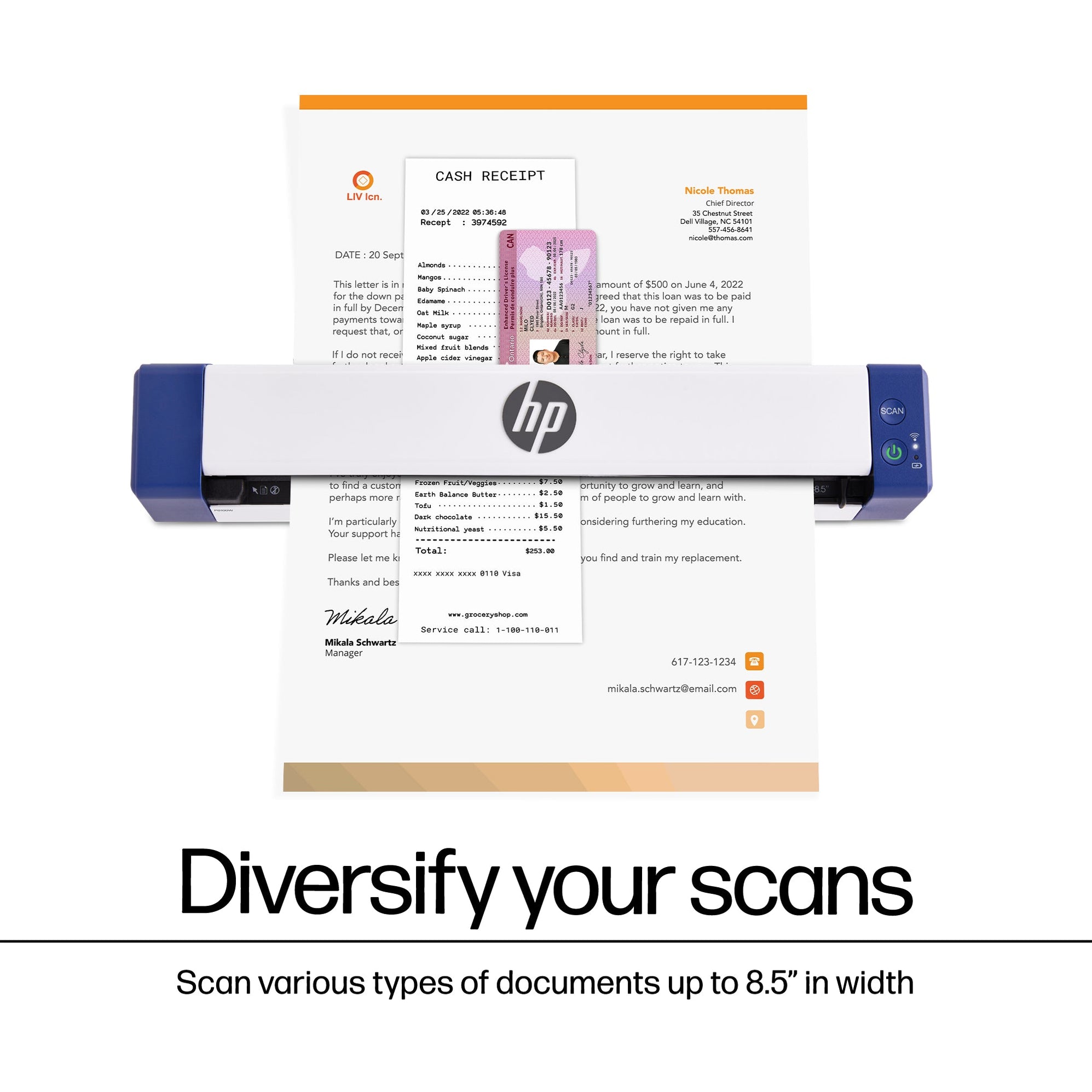 Wireless One-Sided Mobile Document Scanner | HP WorkSolutions — SkyMall
