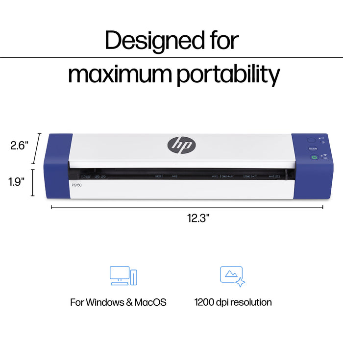 HP PS150: HP Wireless Portable Document Scanner for Double-Sided Scanning
