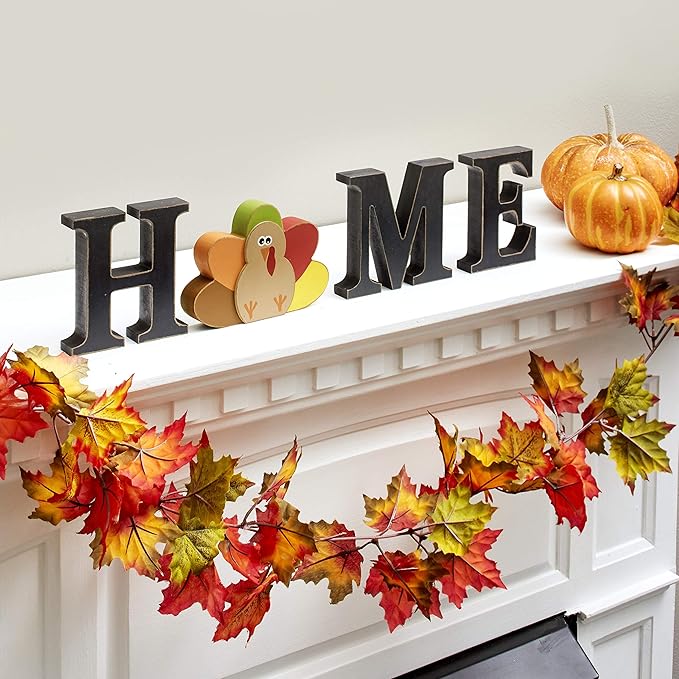 Decorative Tabletop Home Letter Sign with Seasonal Icons - 13 Pieces