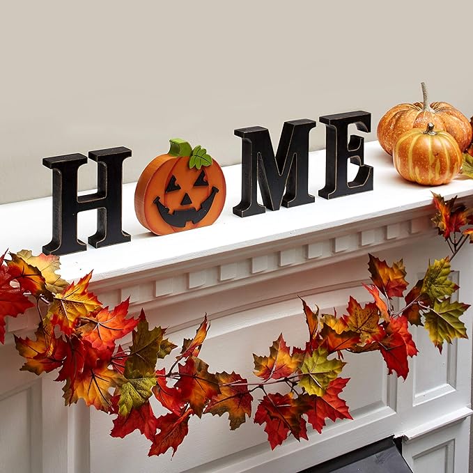 Decorative Tabletop Home Letter Sign with Seasonal Icons - 13 Pieces