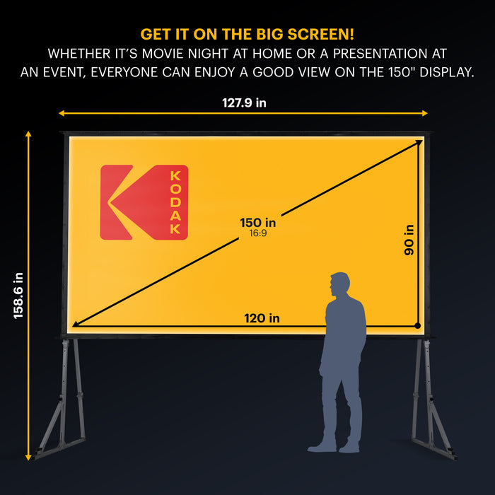 Kodak Portable Projector Screen with Foldable Legs