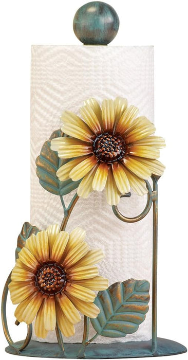 SkyMall Collections Etc Metal Sunflower Paper Towel Holder, Yellow