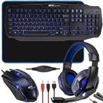 Gaming PC Bundle, 4-in-1 LED Gaming PC Kit with Keyboard, Headset, Mouse & Pad