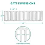 Freestanding Dog Gates, 6-Panel Extension, 360° Foldable Dog Gate 120"Wx31.5"H