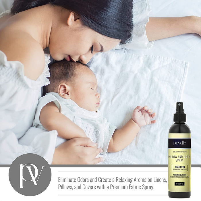 Pavelle Pillow Spray & Linen Spray 8 Fl Oz, Relaxing Pillow Mist for Sheets & Bedding, Island Sun