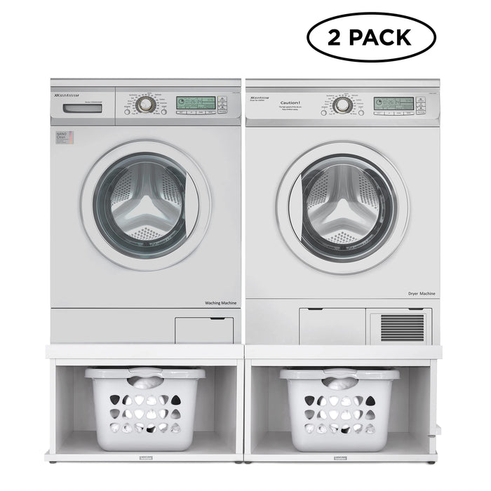 Ivation Wooden Laundry Pedestal for Washer & Dryer, 33.86" x 29.92" Universal Fit (2 Pack)