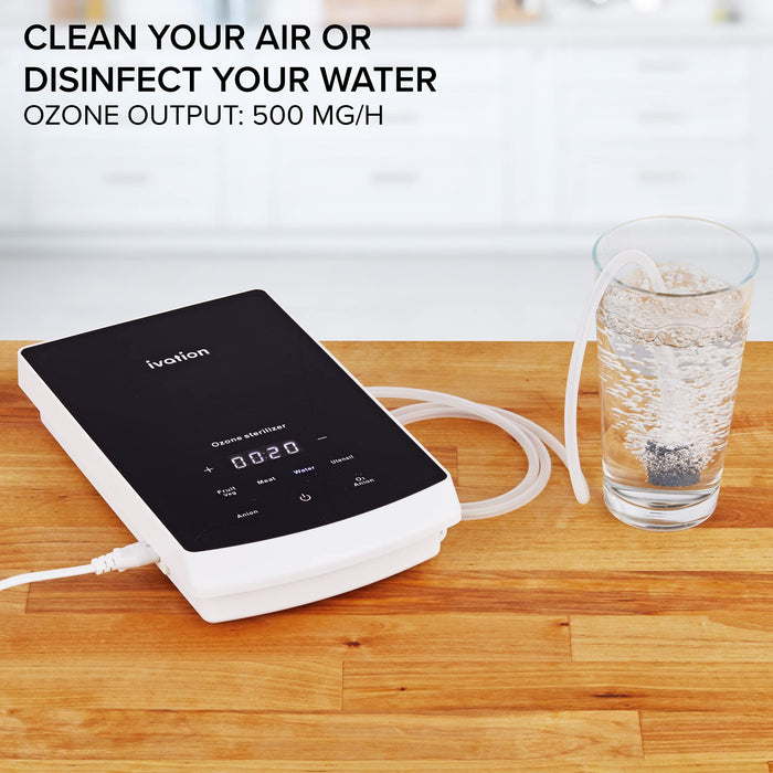 Ivation Multipurpose Ozone Sterilizer for Air & Water, Portable Deodorizing & Disinfecting System