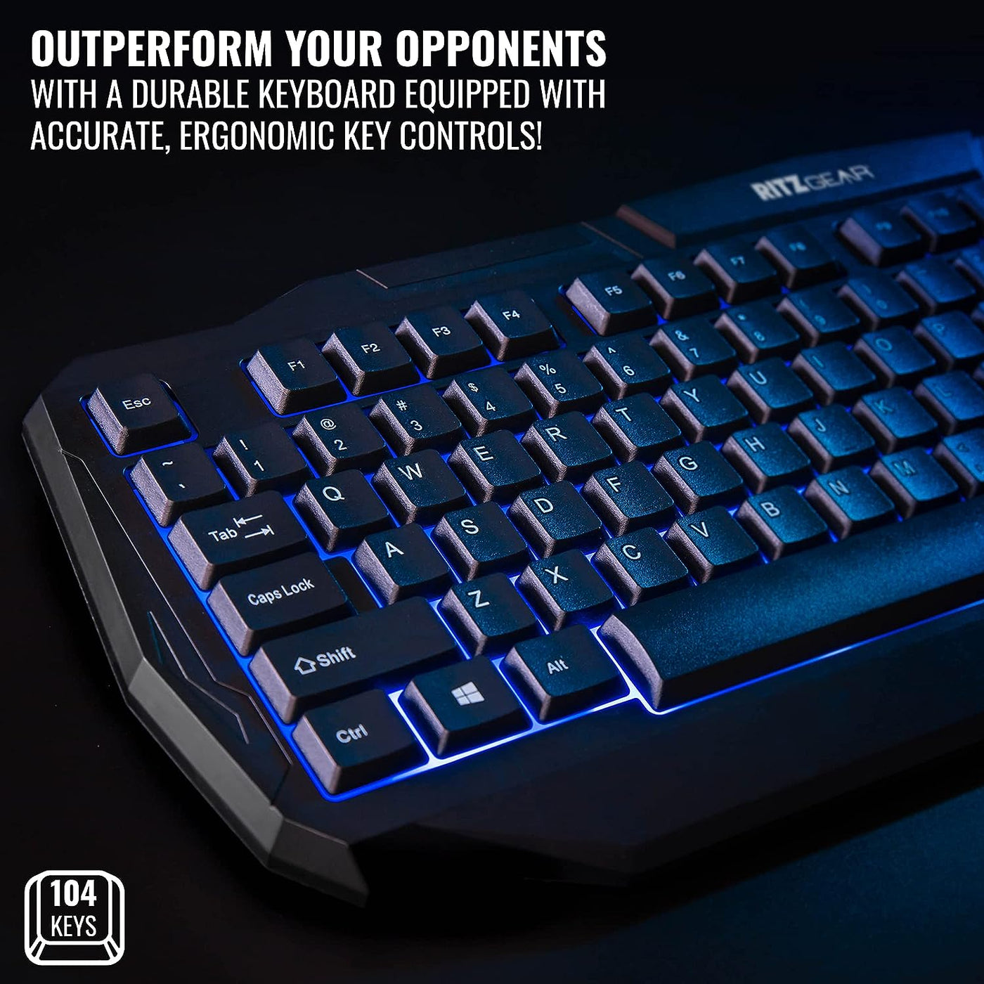Ritz Gear Gaming PC Bundle, 4-in-1 LED Gaming PC Kit with Keyboard, Mo ...