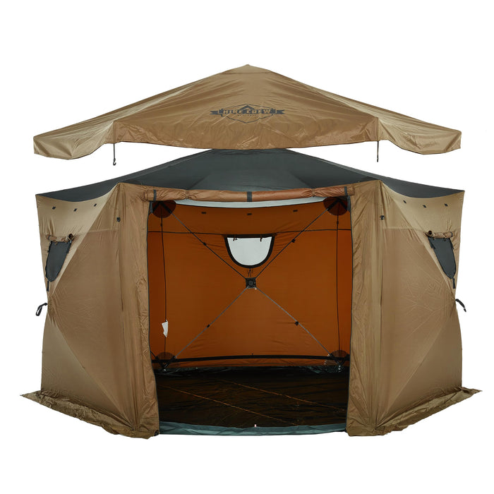 Hike Crew 13’ x 13’ Waterproof Pop Up Gazebo Tent, 6-Sided Outdoor Tent Canopy w/Floor & More