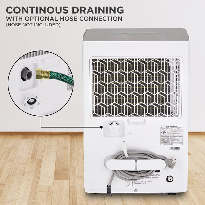 Ivation 4,500 Sq. Ft Energy Star Dehumidifier with Pump, Hose Connector, Humidity Control & More