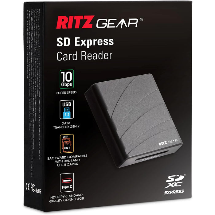 Ritz Gear SDExpress Golden Eagle SDXC SD Card, Express SD Card 256GB with SDExpress-Reader Included