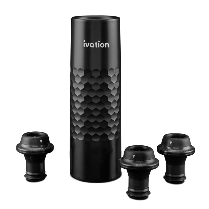 Ivation 6-Piece Rechargeable Wine Saver Pump with Reusable Wine Stoppers