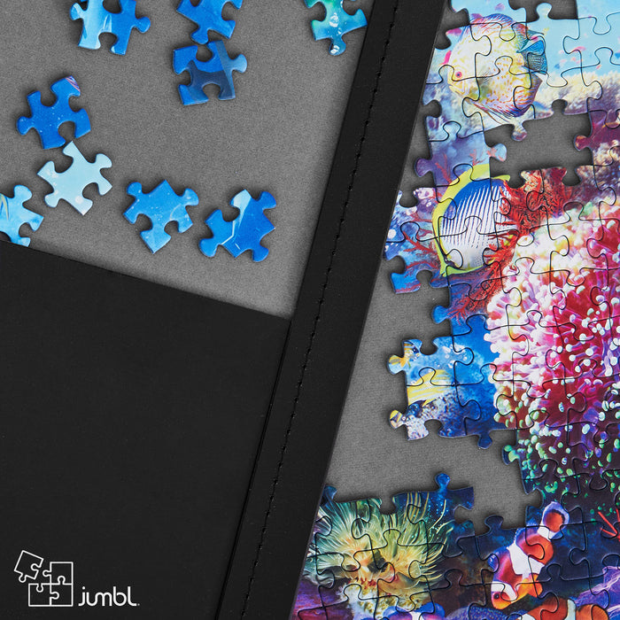 Jumbl 1500-Piece Puzzle Case, Portable Puzzle Board & Travel Case with Trays & Handle - Black